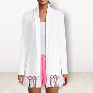 NWT Womens L/S Lilly Pulitzer Tatum Cardigan Resort White XS MSRP $118